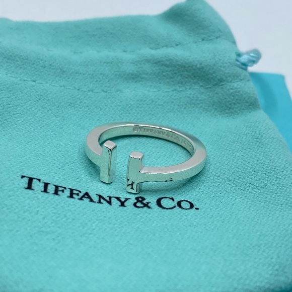 Tiffany & Co. Sterling Silver T Square Ring - Picture 2 of 8